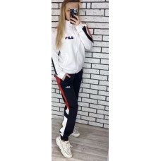 Спортивный костюм большого размера Fila (Фила) черно-белый