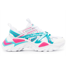 Кроссовки FIla Electrowave белые с розовым и голубым женские